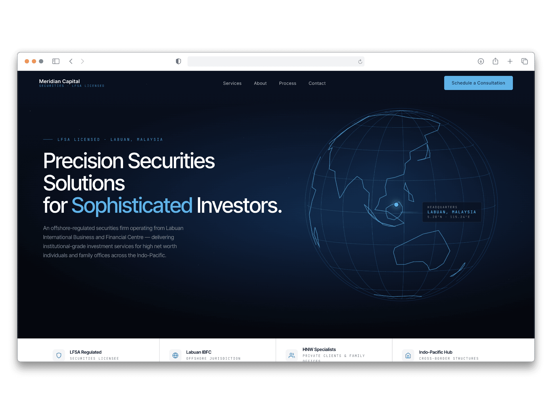 Meridian Securities website screenshot