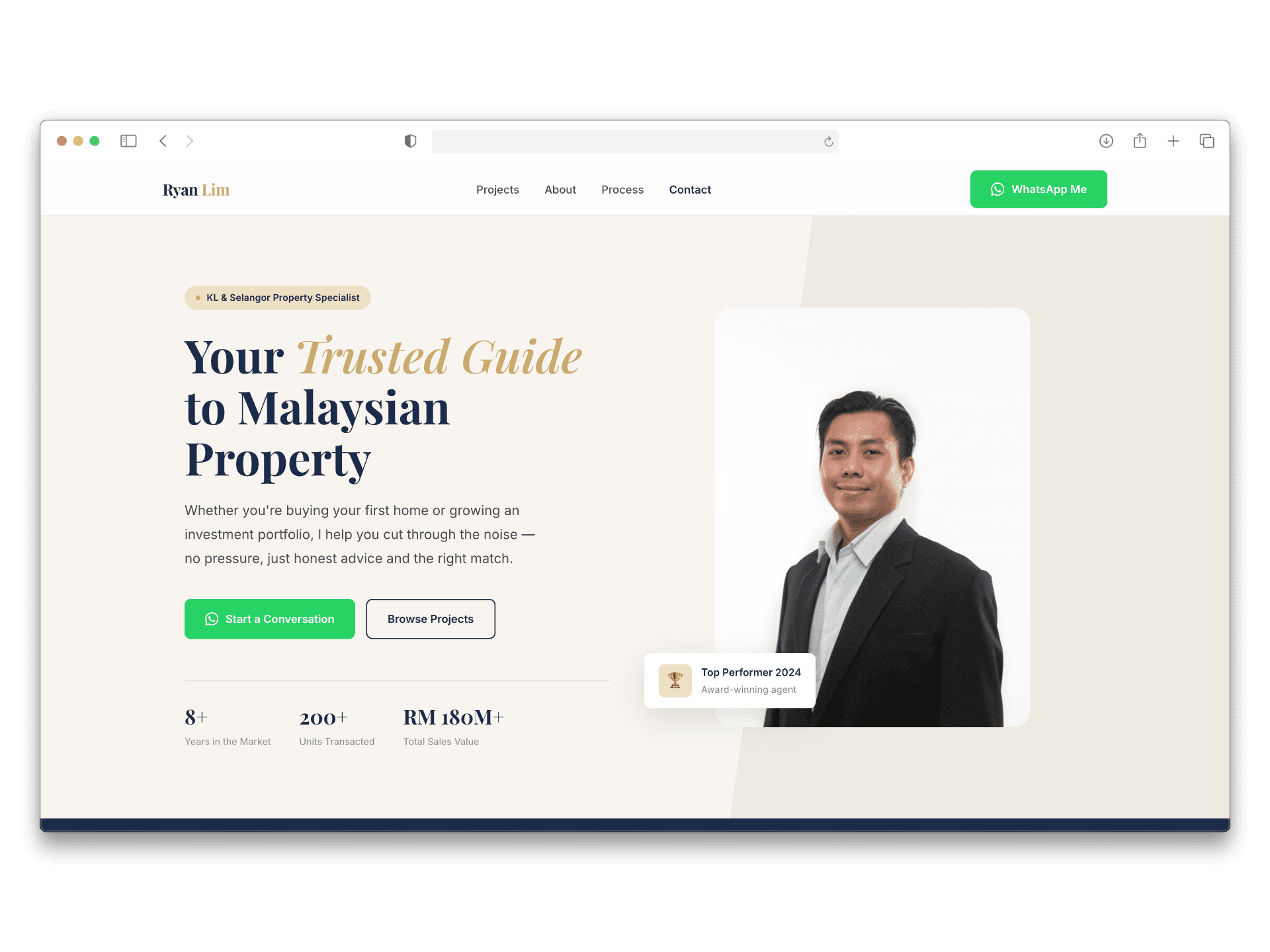 Ryan Lim website screenshot